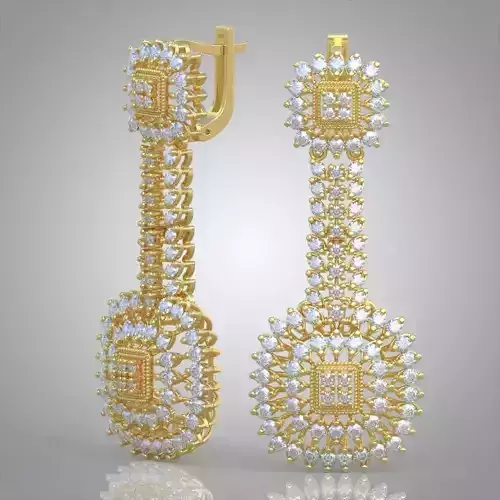 Earring 3D model 3D printable model 0177-13 3D print model