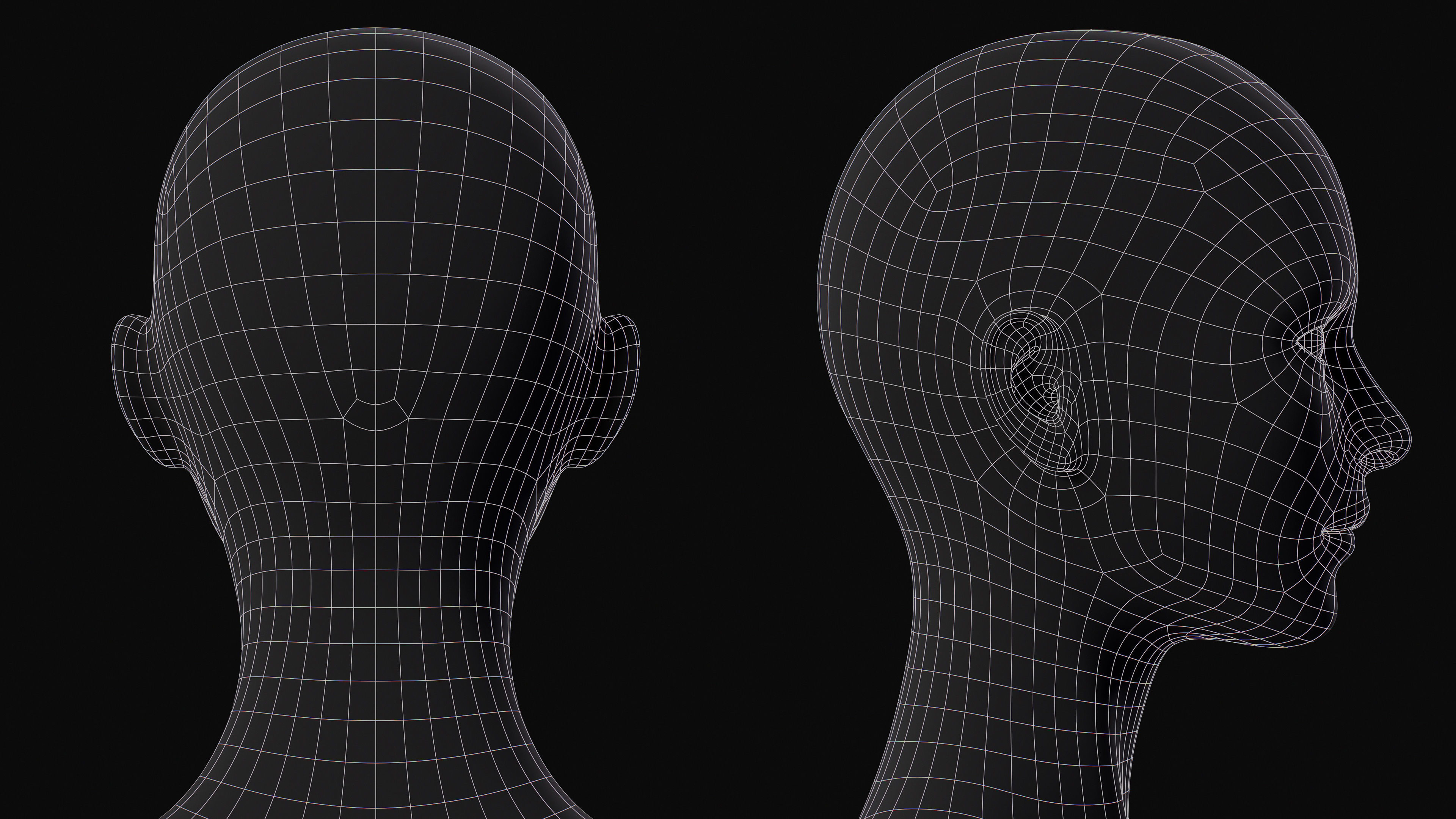 Realistic Female Body Base Mesh Low-poly 3D model_8