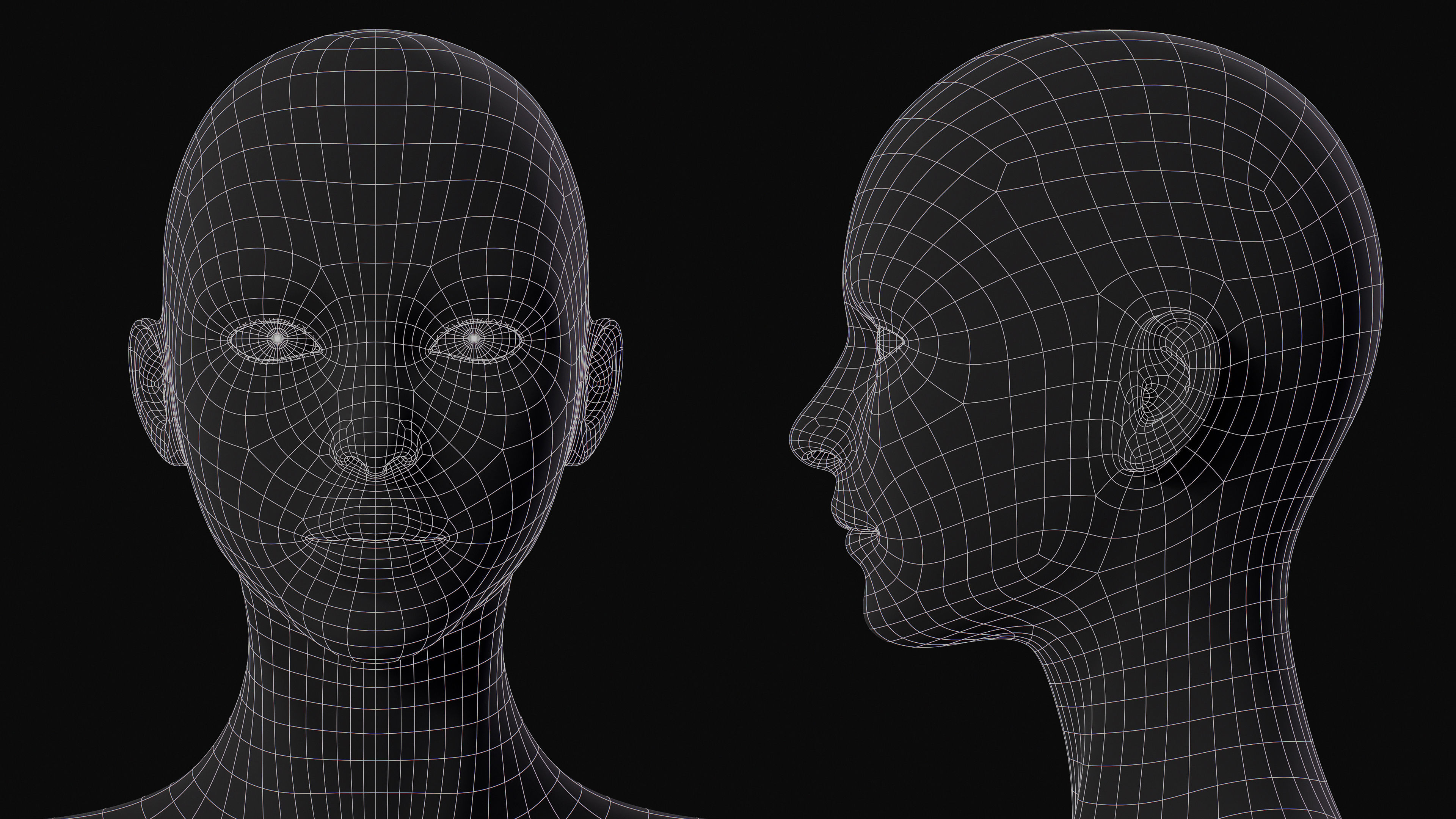 Realistic Female Body Base Mesh Low-poly 3D model_6