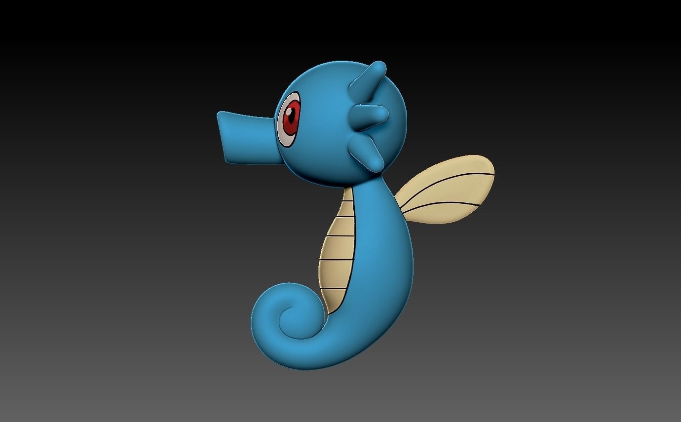 Pokemon horsea evolution pack 3D print model_10