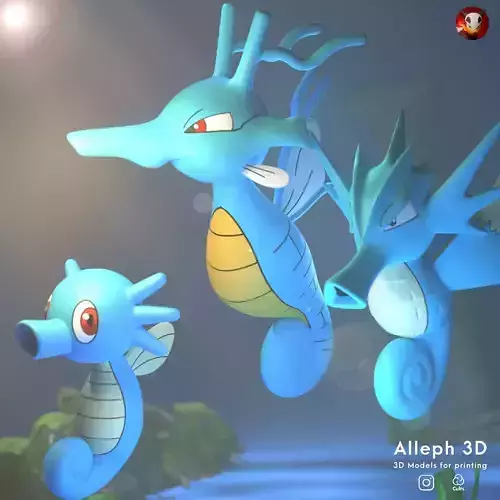 Pokemon horsea evolution pack 3D print model