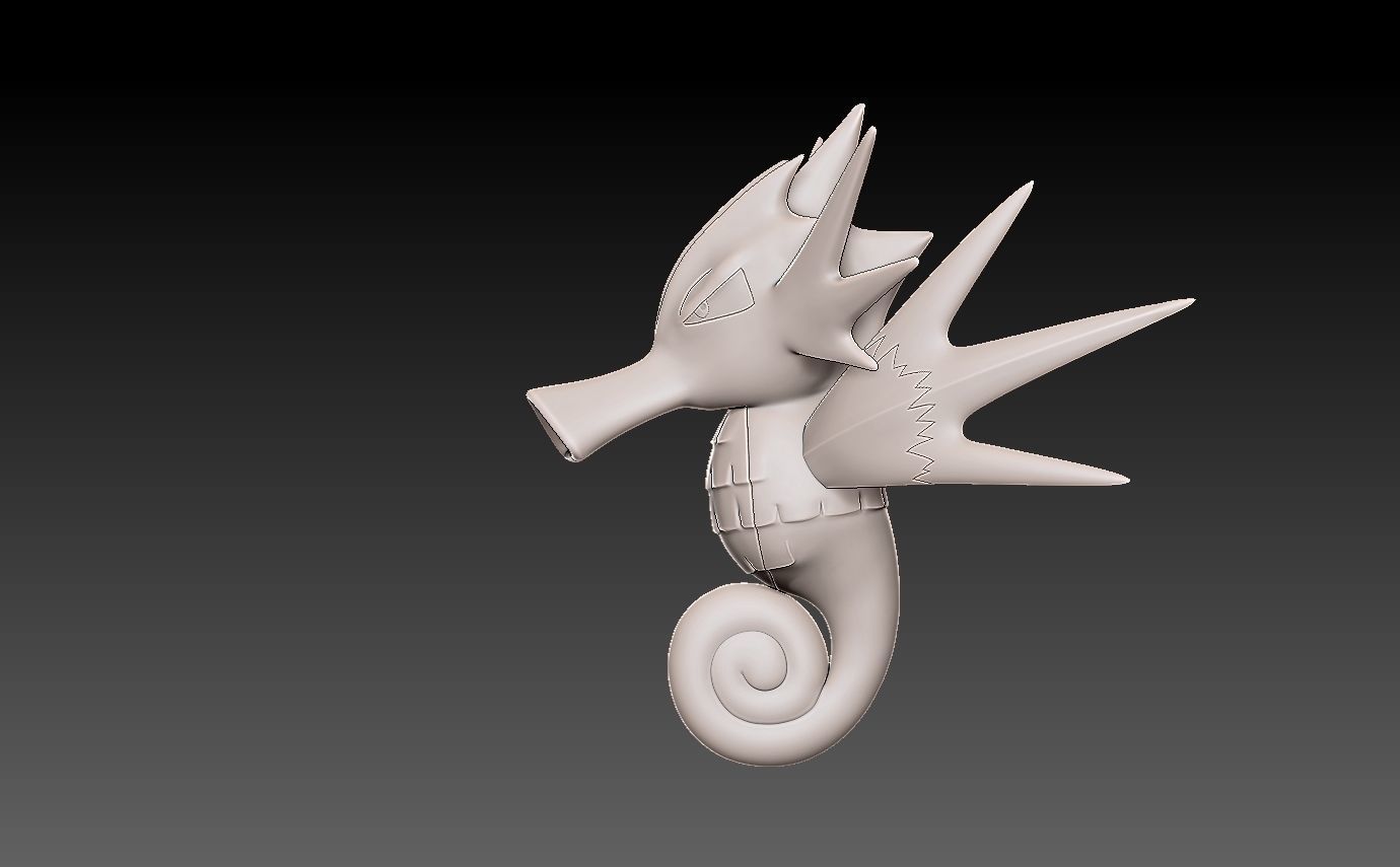 Pokemon horsea evolution pack 3D print model_14