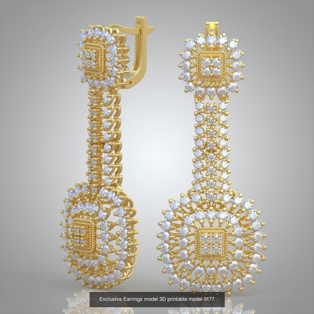 Ring Bracelet Earring and Pendant Set 3D printable model 0007 3D Model Collection_10