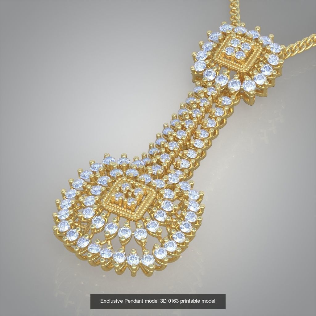 Ring Bracelet Earring and Pendant Set 3D printable model 0007 3D Model Collection_9