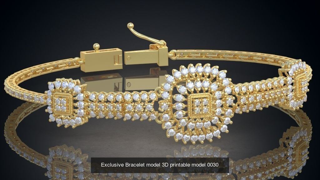 Ring Bracelet Earring and Pendant Set 3D printable model 0007 3D Model Collection_7