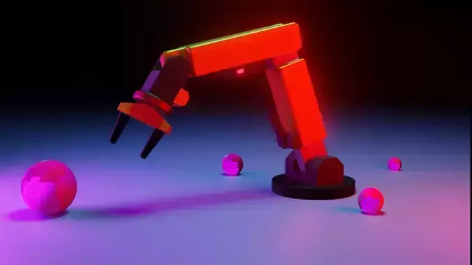 Robotic Arm  Low-poly 3D model