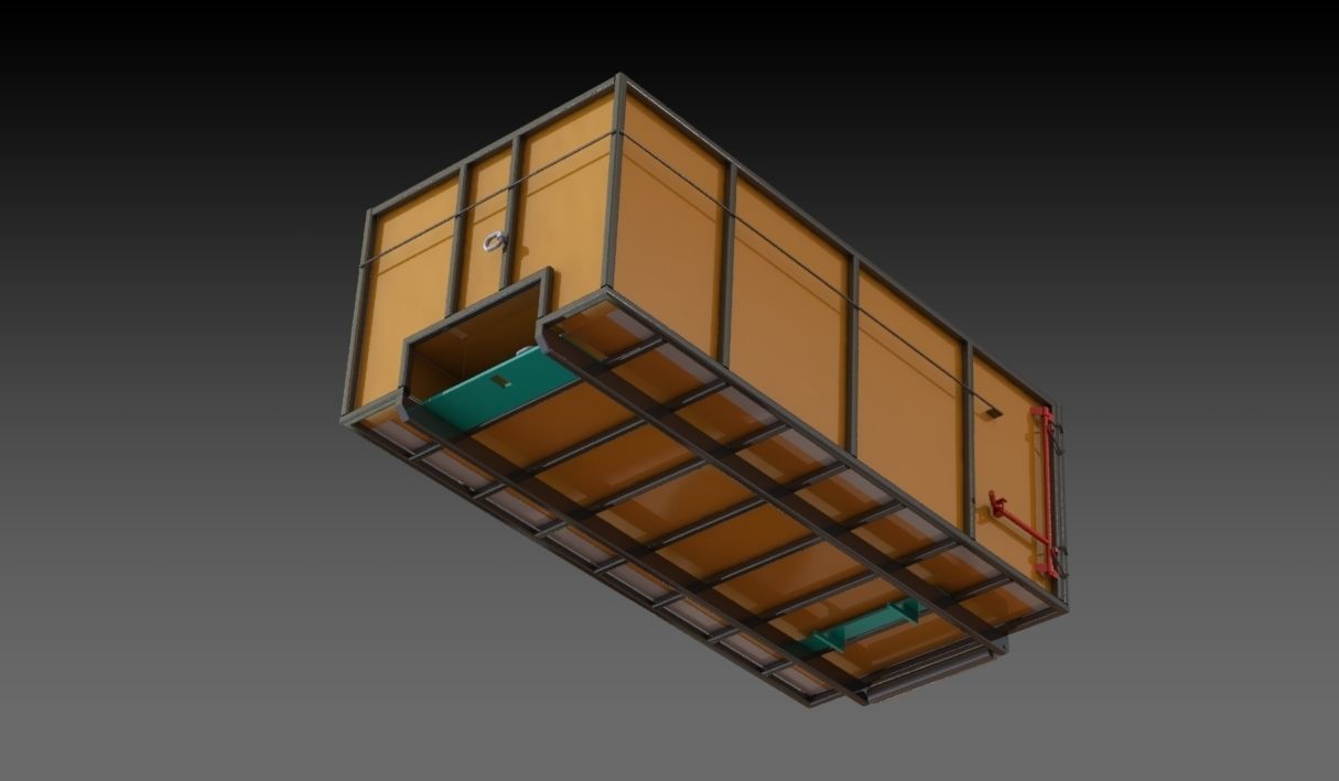 Roll off garbage bin 3D print model_3