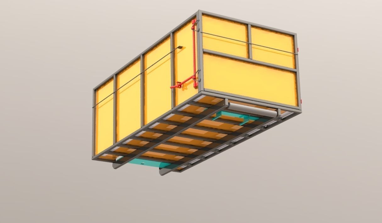 Roll off garbage bin 3D print model_1