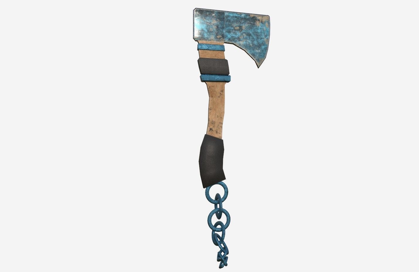 AXE03 axe with chain 3D model_2