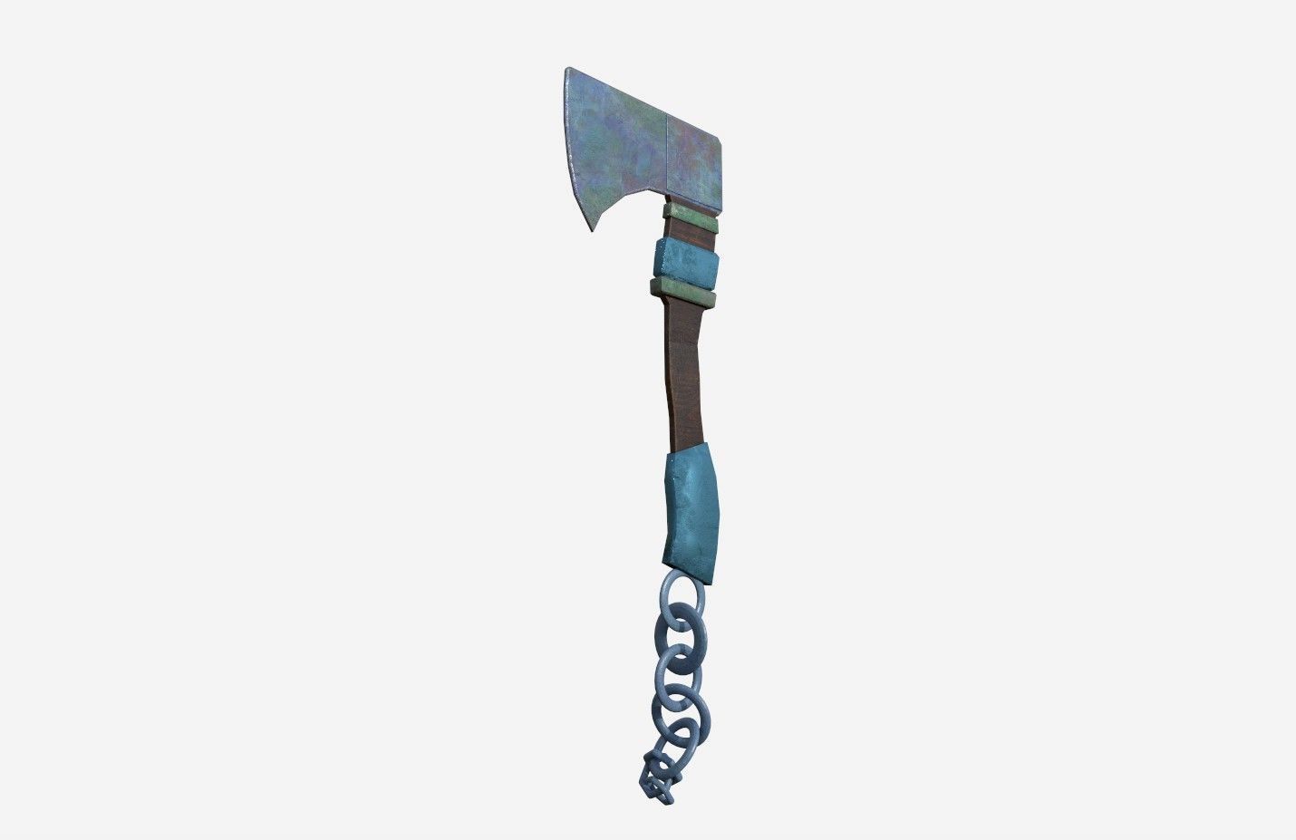 AXE03 axe with chain 3D model_7