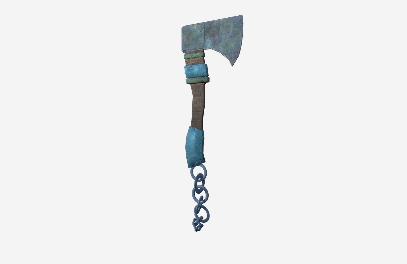 AXE03 axe with chain 3D model_6