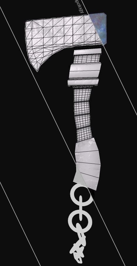 AXE03 axe with chain 3D model_10