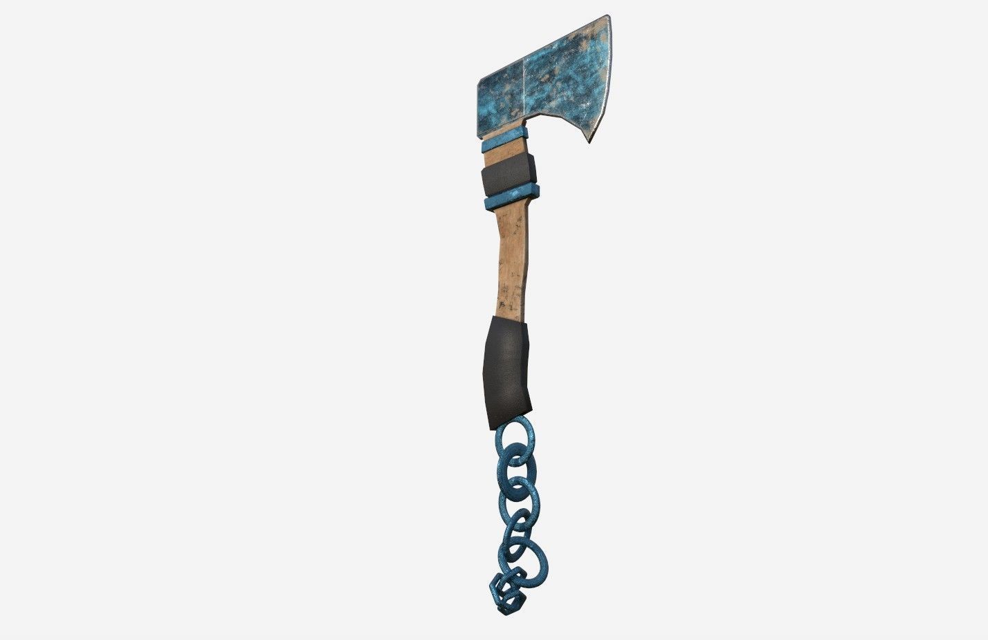AXE03 axe with chain 3D model_3