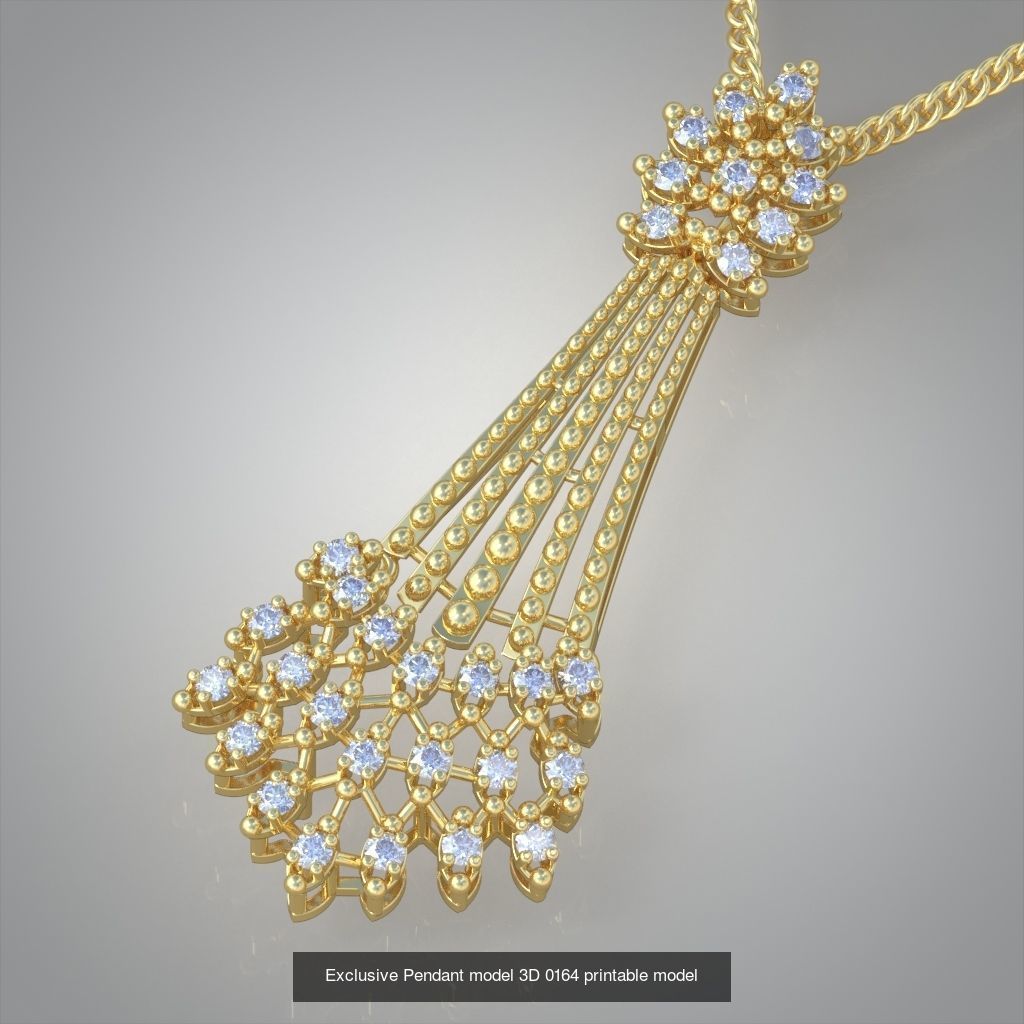 Ring Bracelet Earring and Pendant Set 3D printable model 0008 3D Model Collection_8