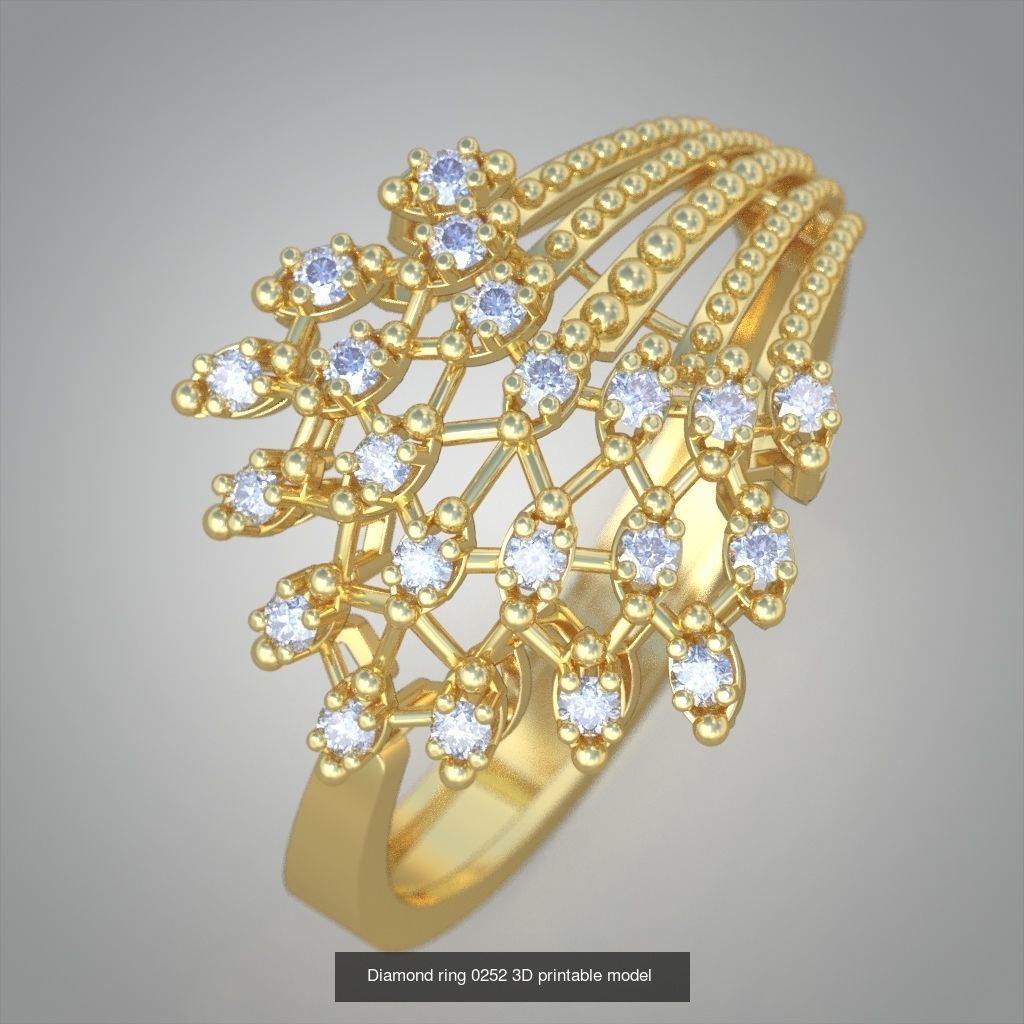 Ring Bracelet Earring and Pendant Set 3D printable model 0008 3D Model Collection_7