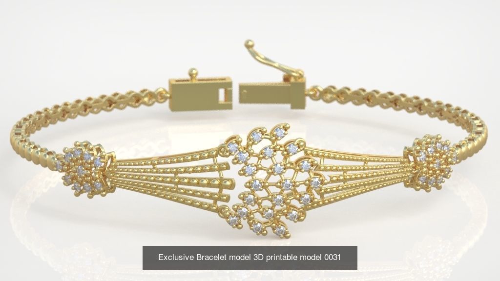 Ring Bracelet Earring and Pendant Set 3D printable model 0008 3D Model Collection_6