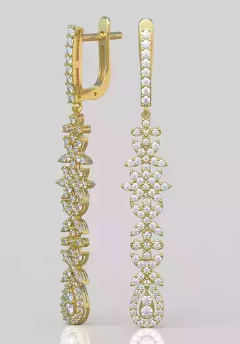 Earring 3D model 3D printable model 0179-13 3D print model