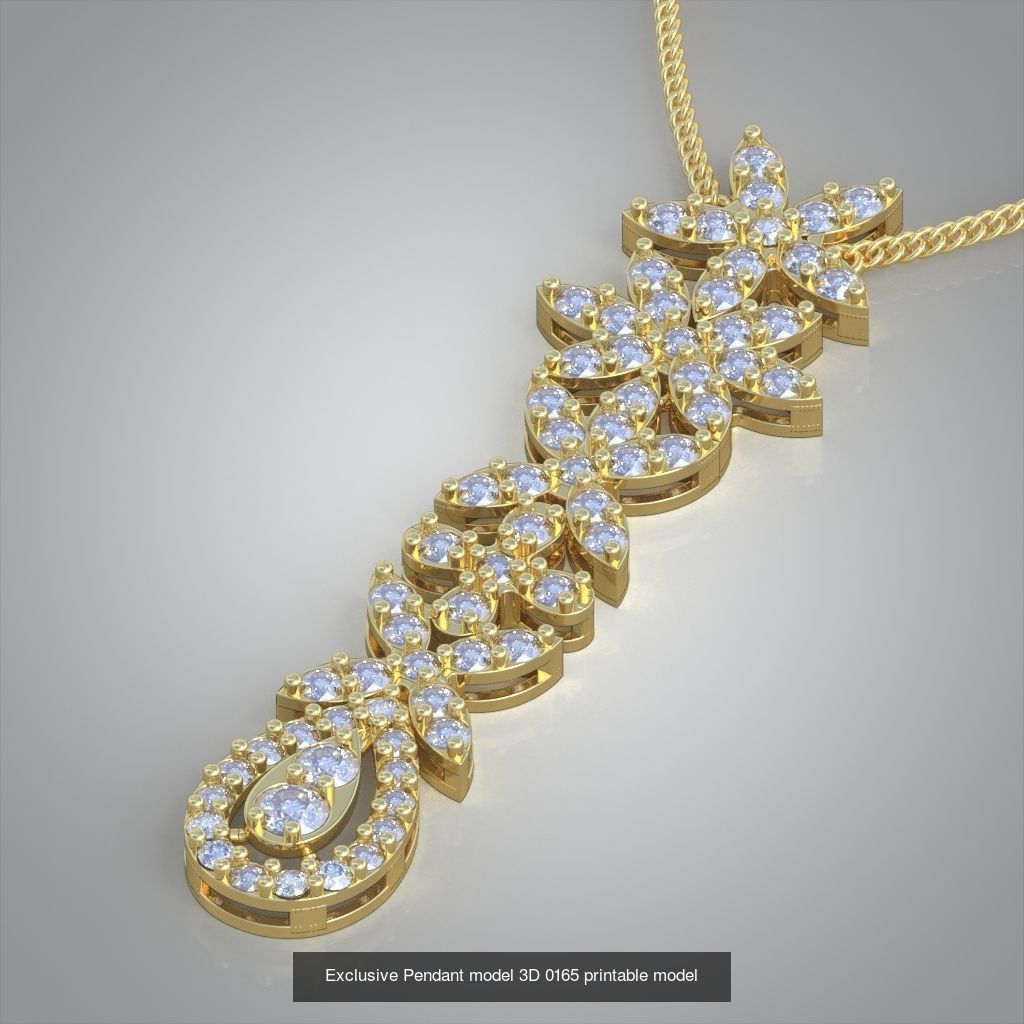 Ring Bracelet Earring and Pendant Set 3D printable model 0009 3D Model Collection_5