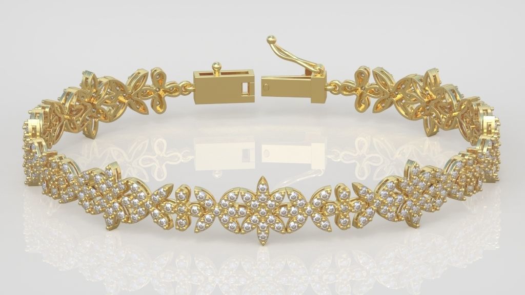 Ring Bracelet Earring and Pendant Set 3D printable model 0009 3D Model Collection_3