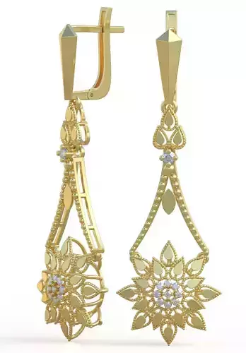 Earring 3D model 3D printable model 0180-8 3D print model