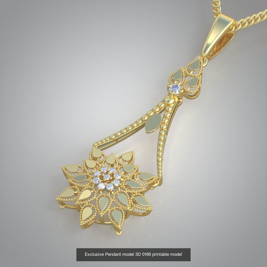Ring Bracelet Earring and Pendant Set 3D printable model 0010 3D Model Collection_9