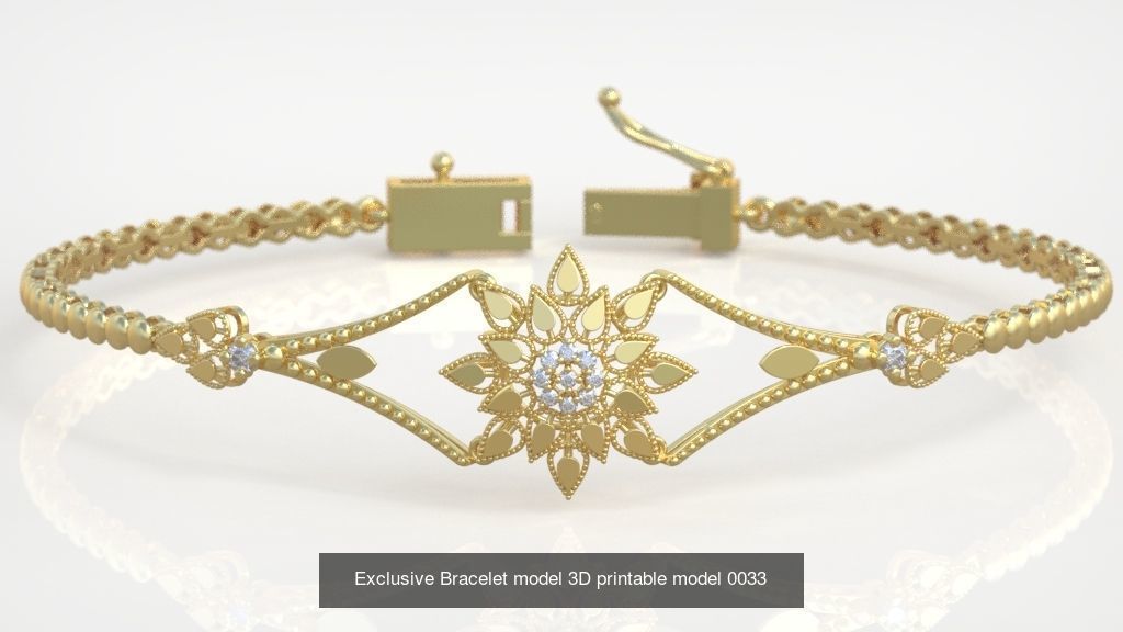 Ring Bracelet Earring and Pendant Set 3D printable model 0010 3D Model Collection_8