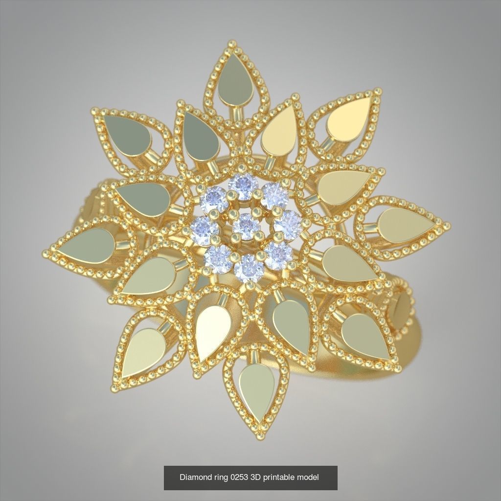 Ring Bracelet Earring and Pendant Set 3D printable model 0010 3D Model Collection_7