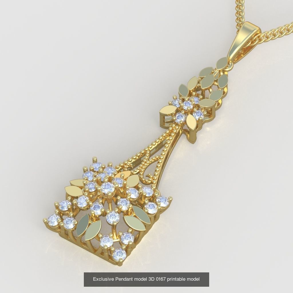 Ring Bracelet Earring and Pendant Set 3D printable model 0011 3D Model Collection_9