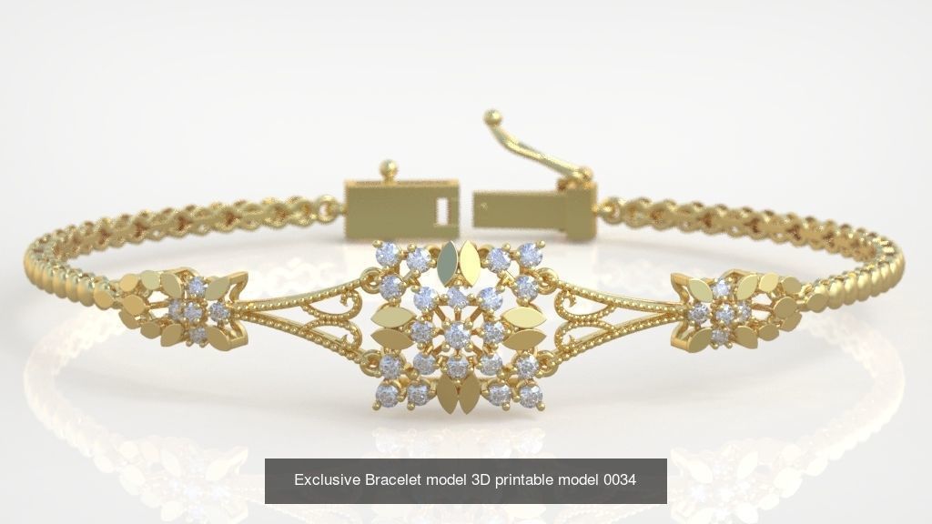 Ring Bracelet Earring and Pendant Set 3D printable model 0011 3D Model Collection_7