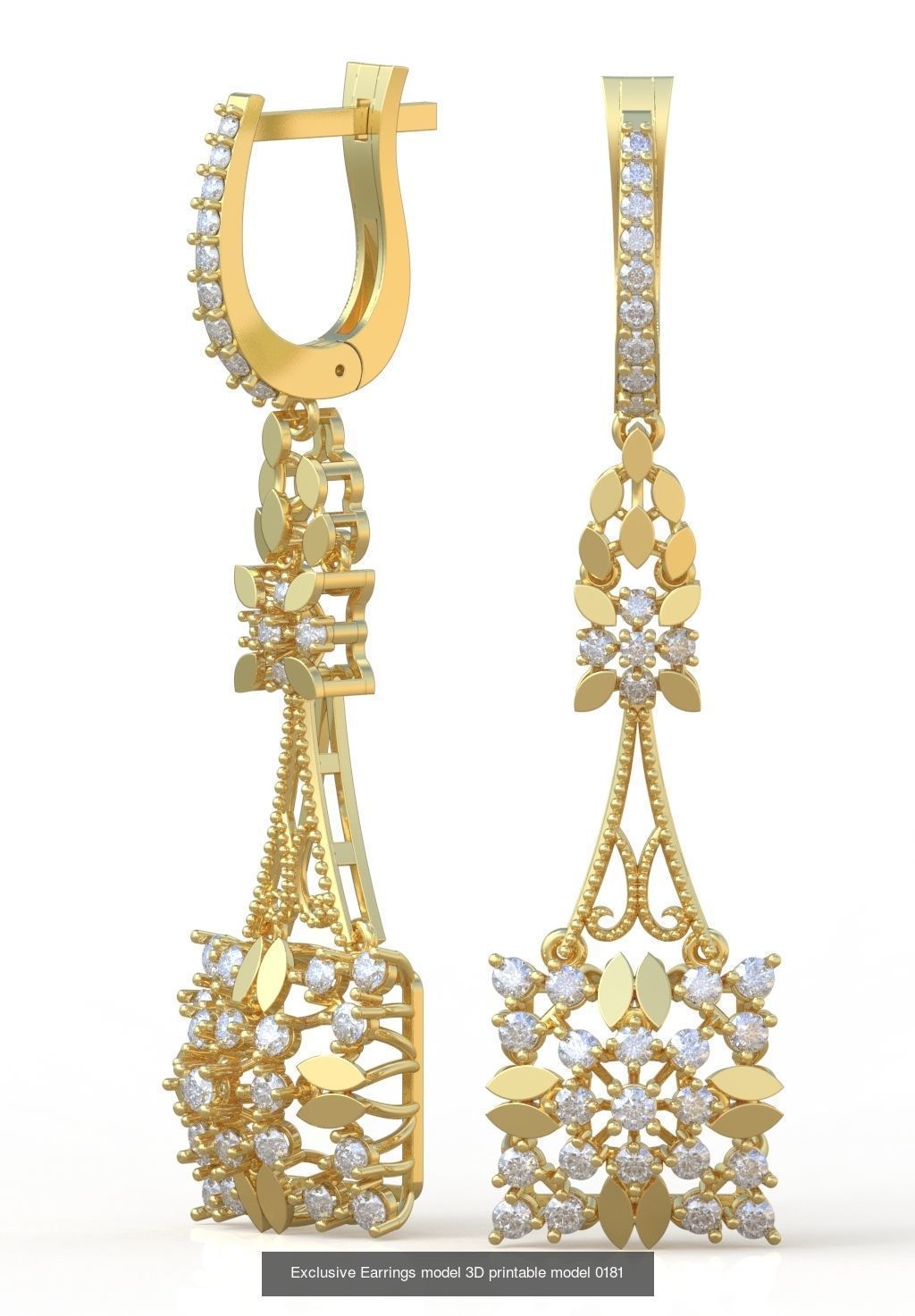 Ring Bracelet Earring and Pendant Set 3D printable model 0011 3D Model Collection_10