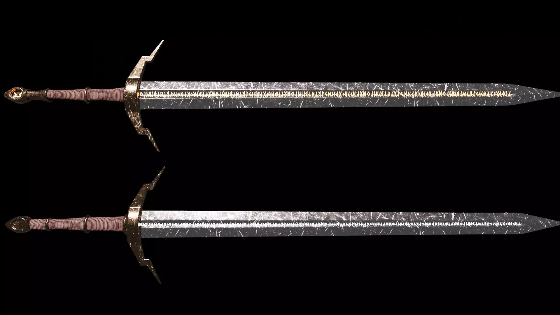medieval swords Free low-poly 3D model_0