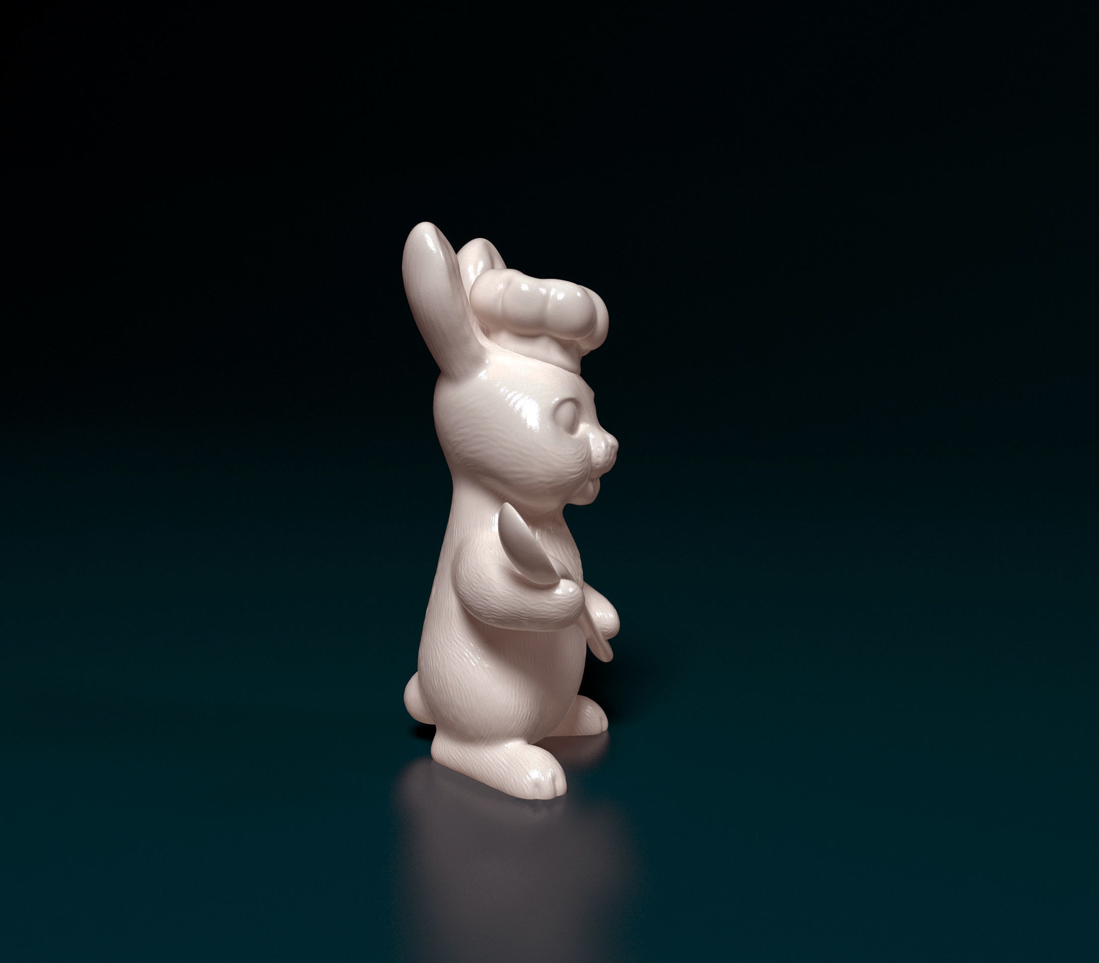 Rabbit cook 3D print model_4
