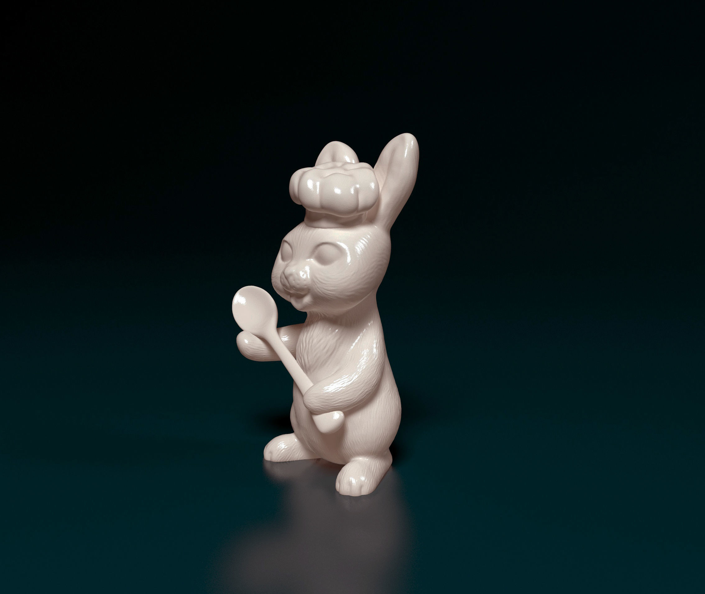 Rabbit cook 3D print model_1