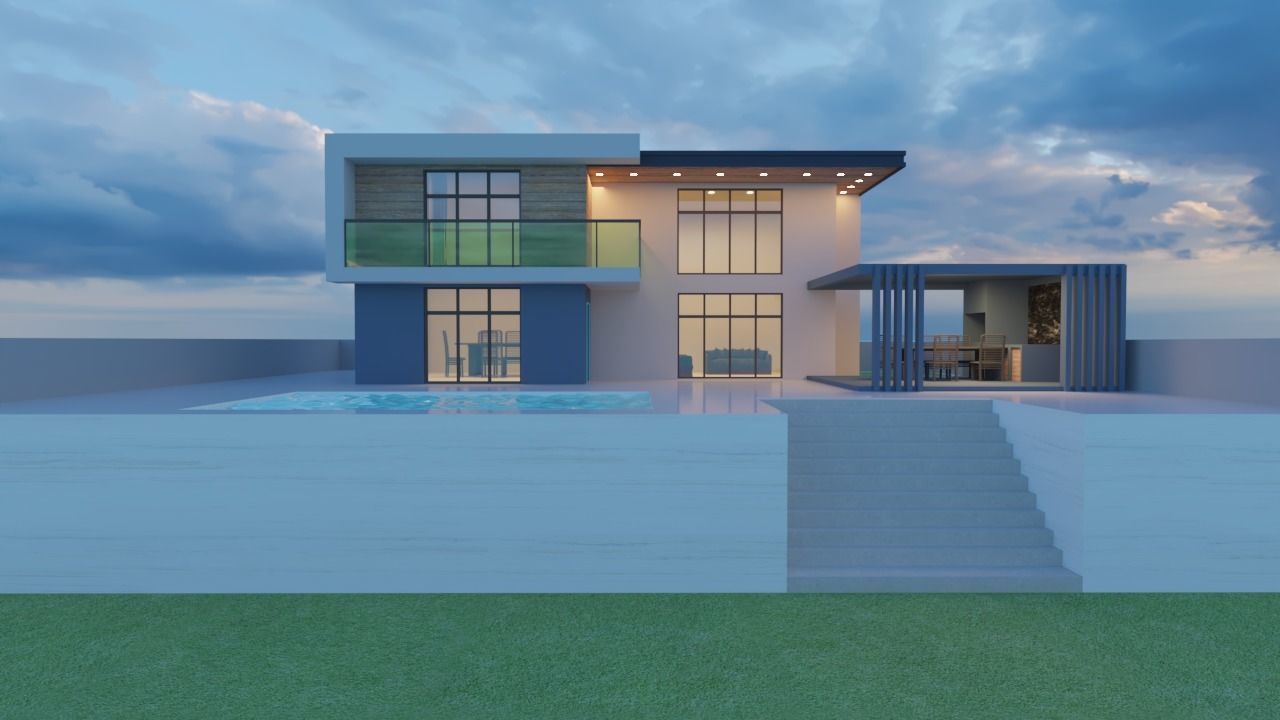 Modern Elevation Design 3D model_5