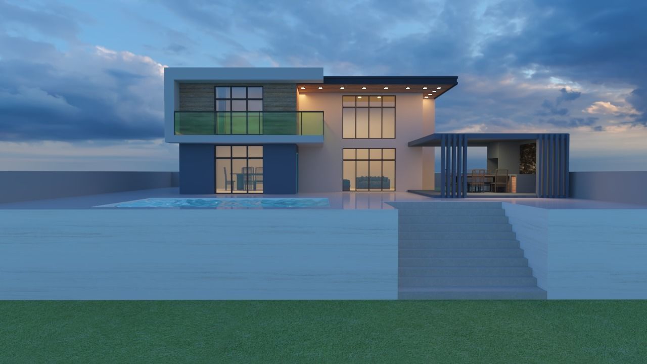 Modern Elevation Design 3D model_1