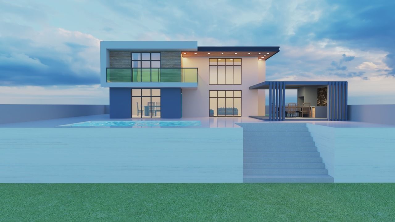 Modern Elevation Design 3D model_3