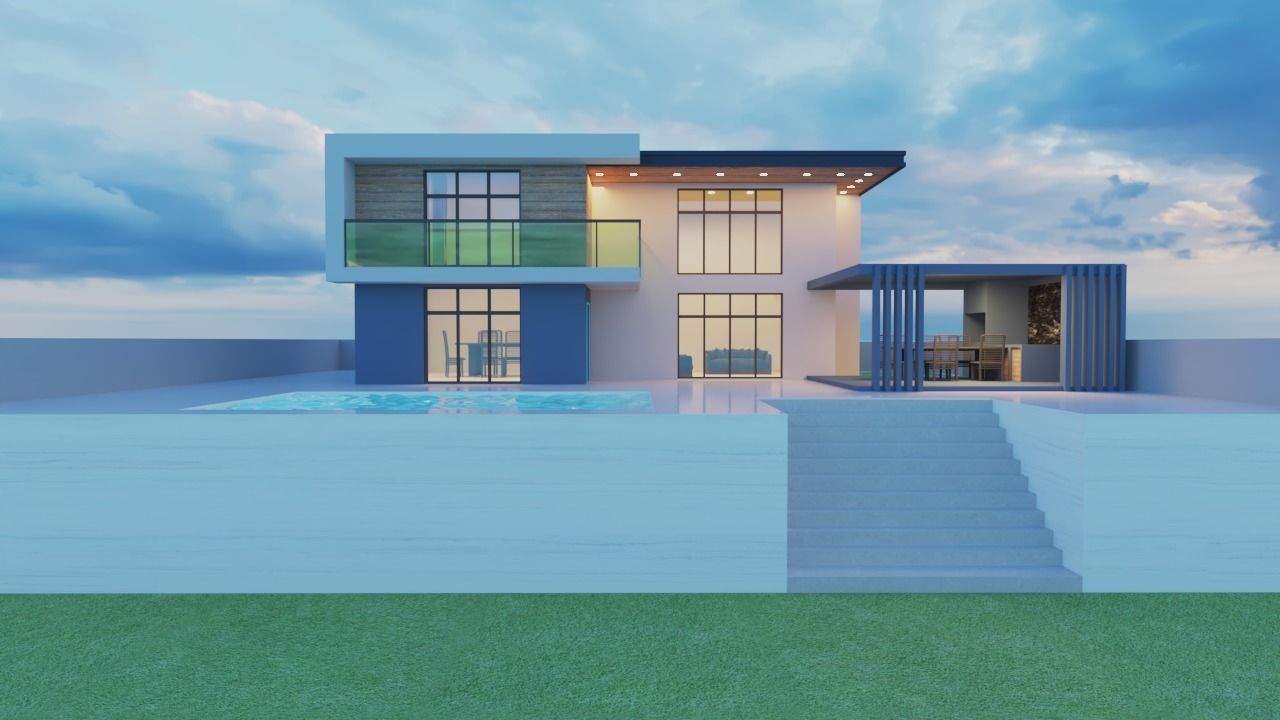 Modern Elevation Design 3D model_4