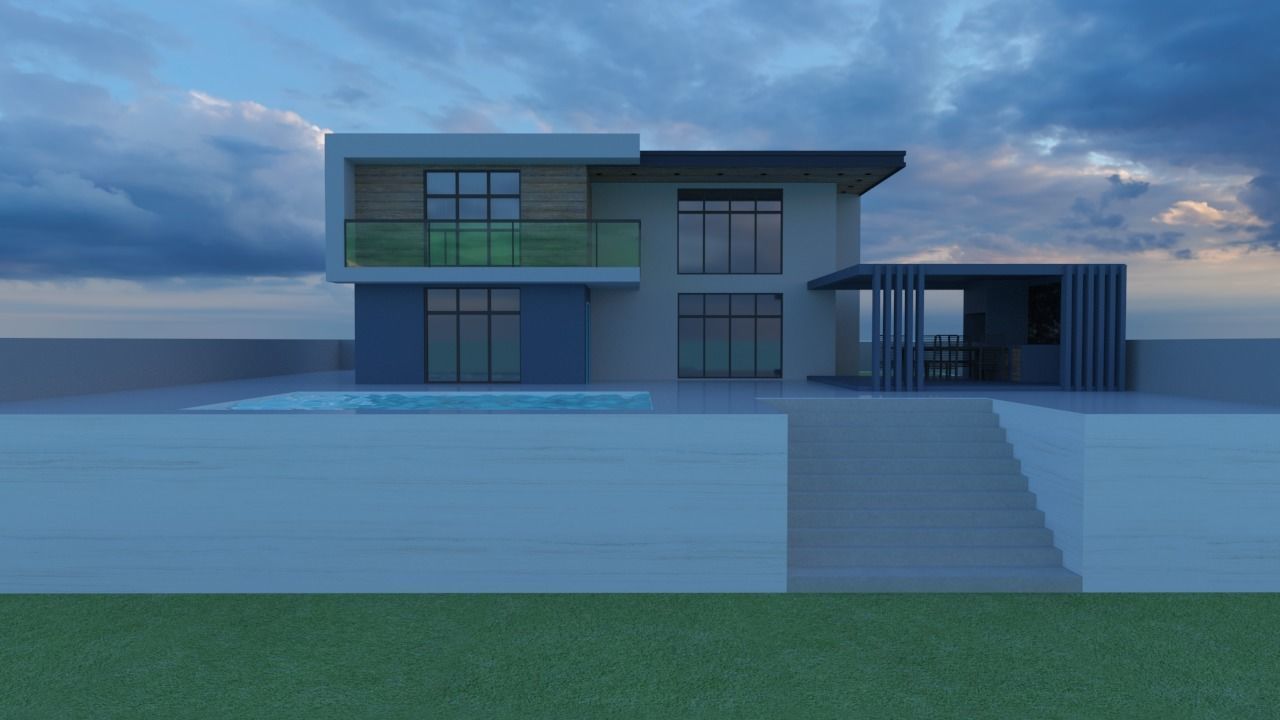 Modern Elevation Design 3D model_2