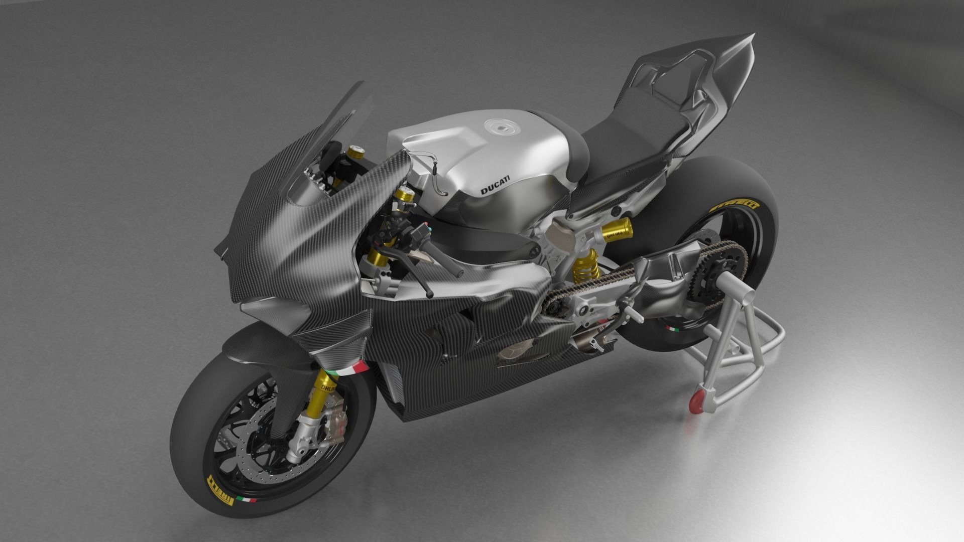 3D model DUCATI PANIGALE V4 WSBK 2019 FULL CARBON VR / AR / low-poly ...