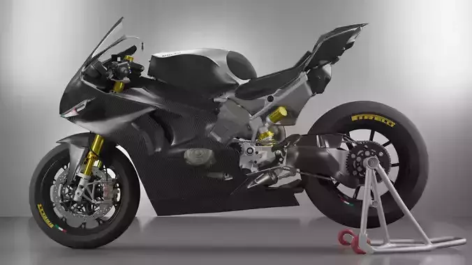 DUCATI PANIGALE V4 WSBK 2019 FULL CARBON Low-poly 3D model