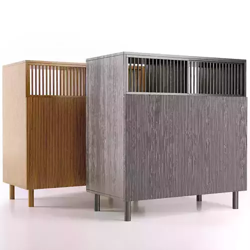 Oak bar cabinet BILBAO 2 color La redoute  3D model