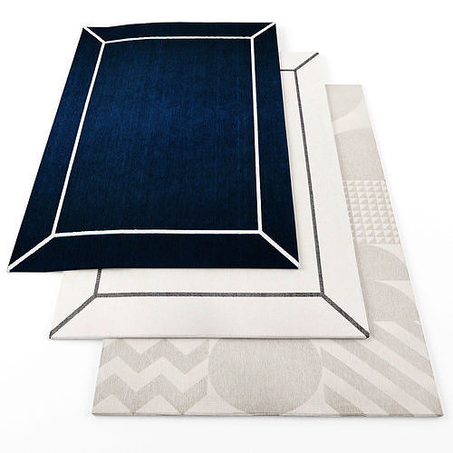 Rugs-1326 navy and area rugs Low-poly 3D model