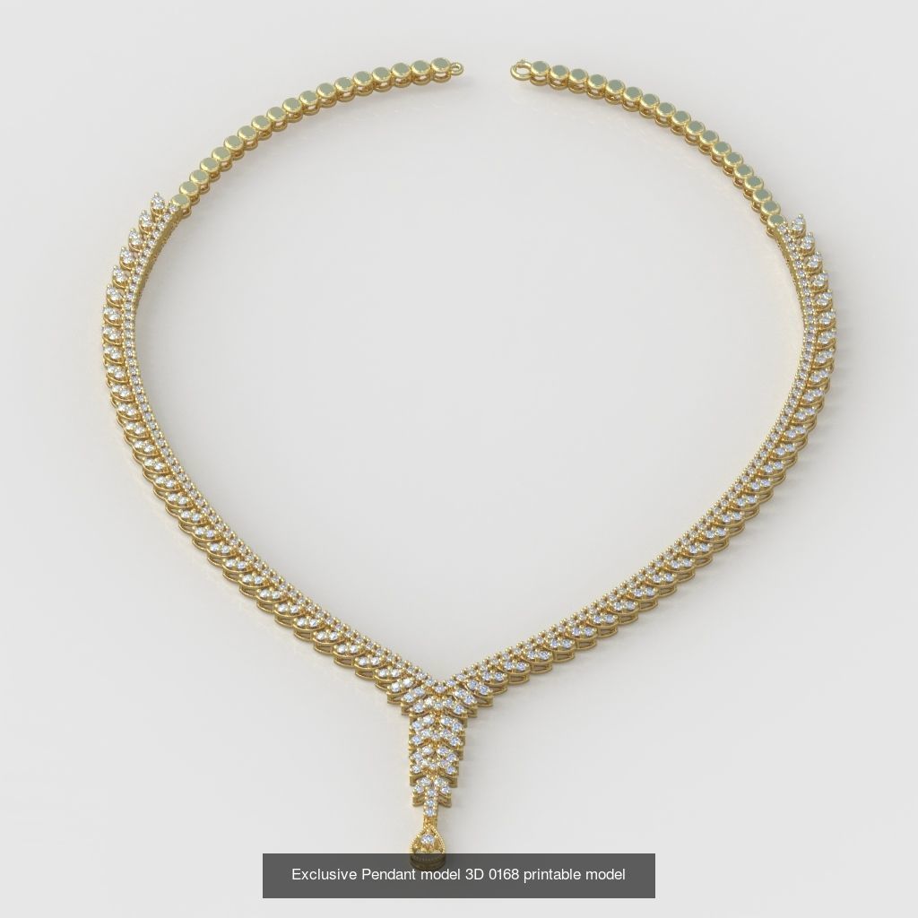 Ring Bracelet Earring and Pendant Set 3D printable model 0012 3D Model Collection_11