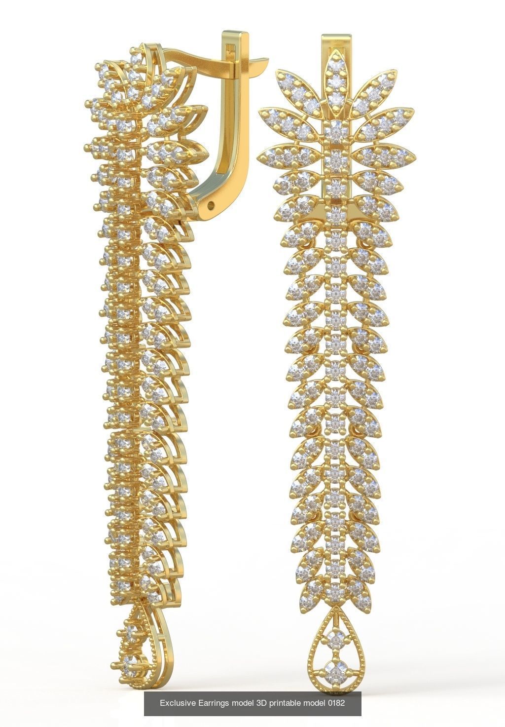 Ring Bracelet Earring and Pendant Set 3D printable model 0012 3D Model Collection_12