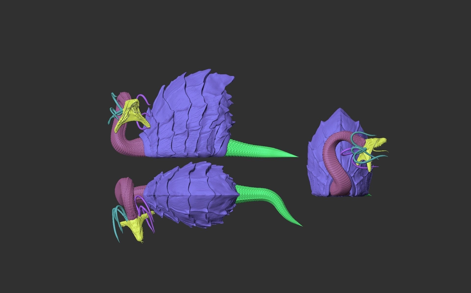 Lou Carcolh a mythical beast from French folklore 3D print model_2