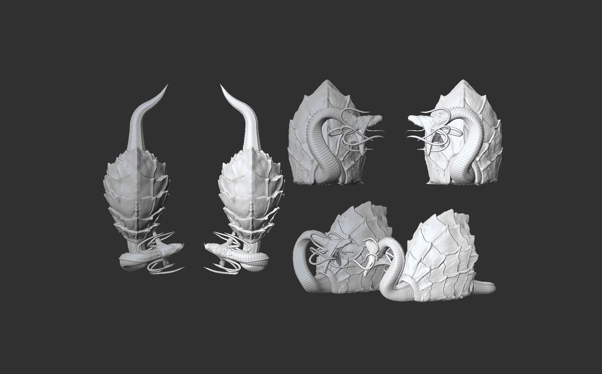 Lou Carcolh a mythical beast from French folklore 3D print model_8