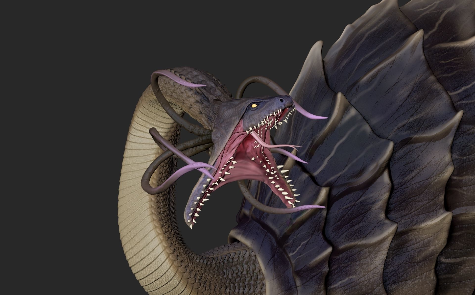 Lou Carcolh a mythical beast from French folklore 3D print model_4