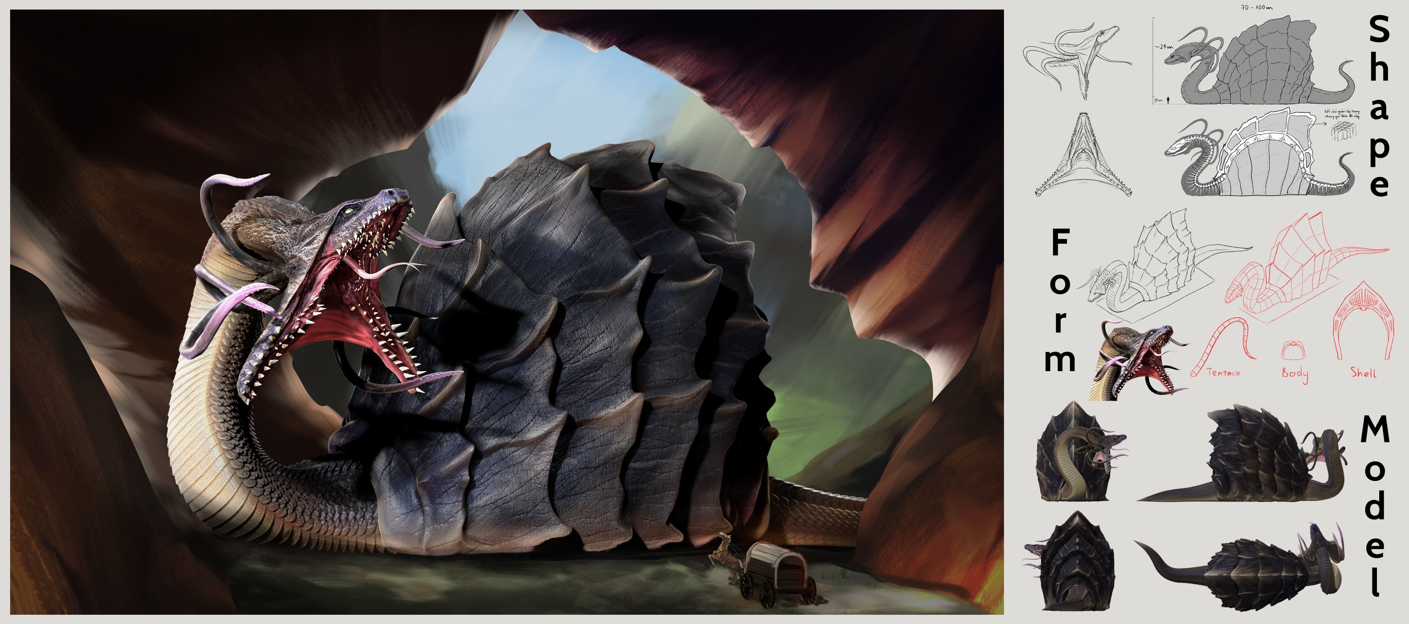 Lou Carcolh a mythical beast from French folklore 3D print model_1