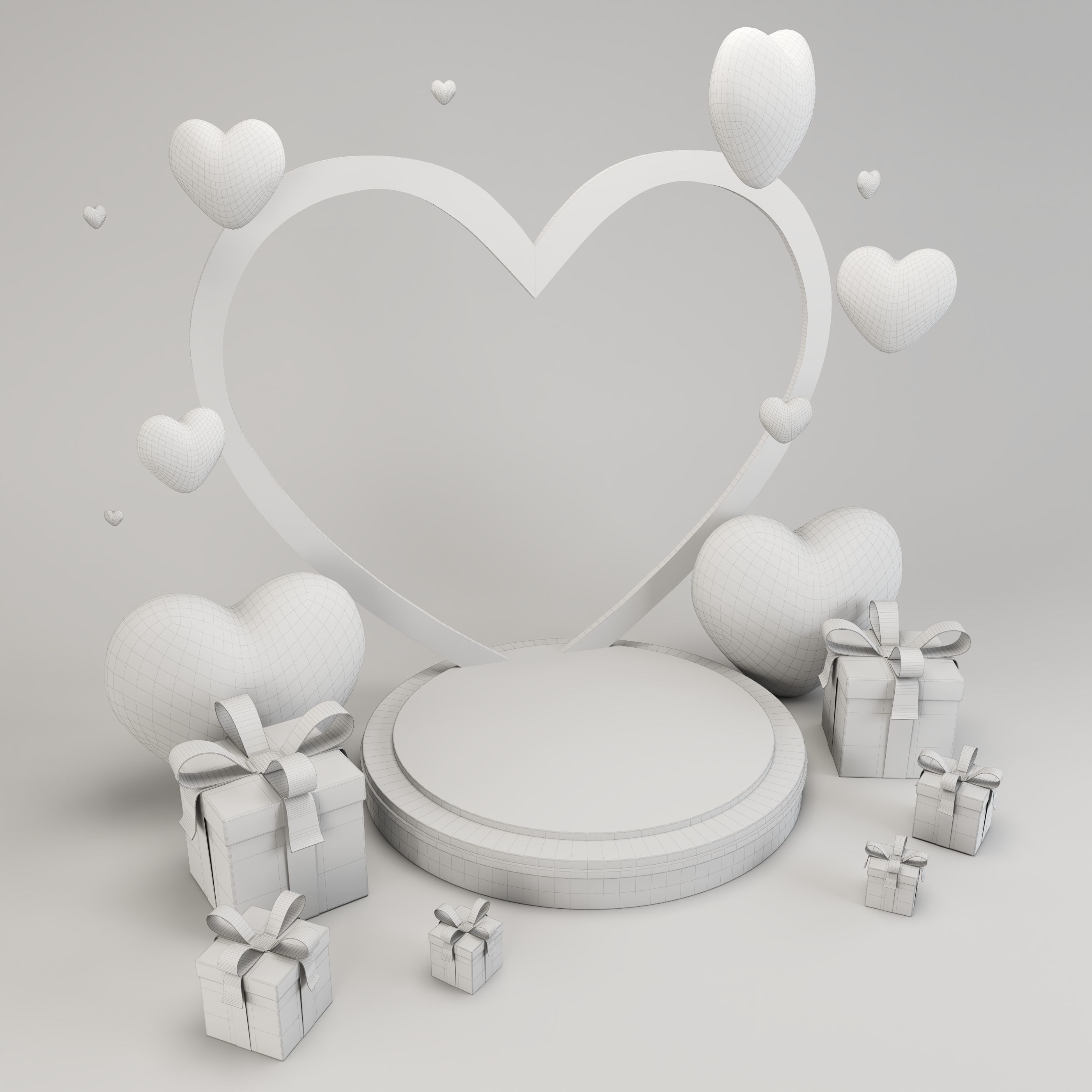 Valentines Day Prop Low-poly 3D model_9