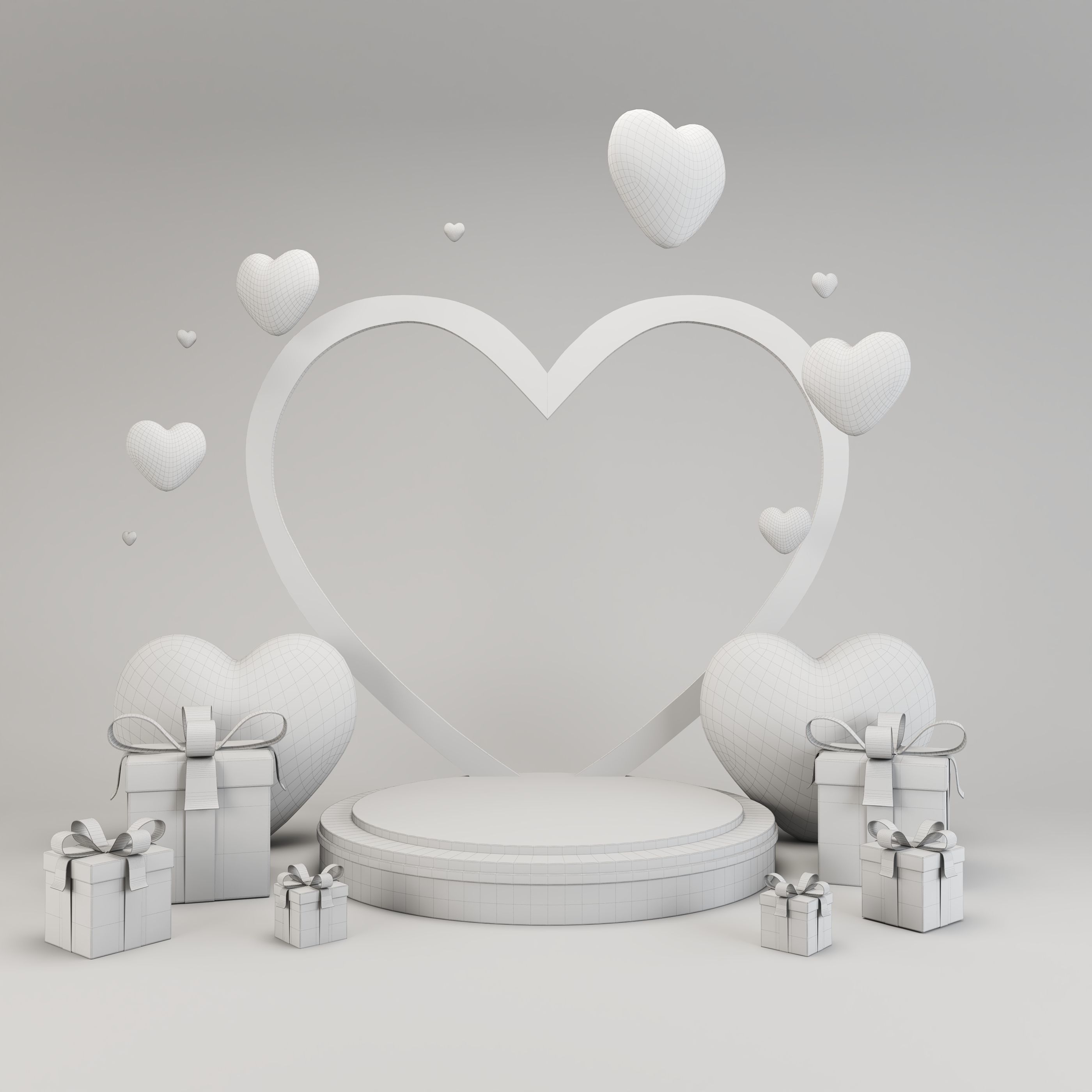 Valentines Day Prop Low-poly 3D model_3